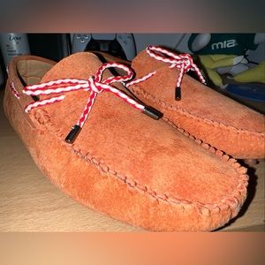 Suede orange men’s loafers size 9 / 42